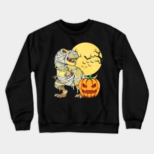 Dinosaur T-rex Pumpkin Mummy Boys Halloween Party Crewneck Sweatshirt